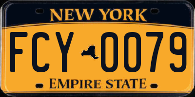 NY license plate FCY0079