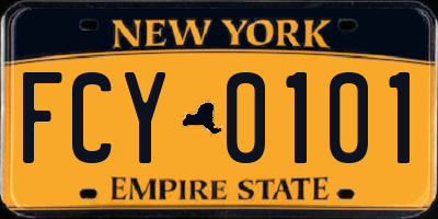 NY license plate FCY0101