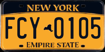 NY license plate FCY0105
