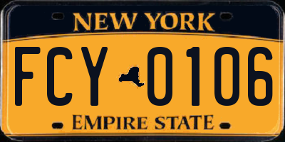 NY license plate FCY0106