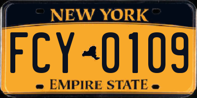 NY license plate FCY0109