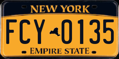 NY license plate FCY0135