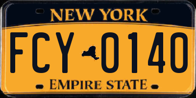 NY license plate FCY0140