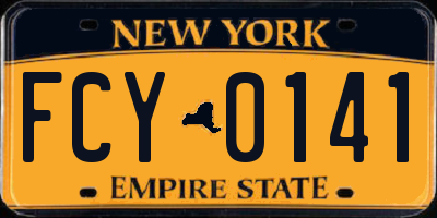 NY license plate FCY0141