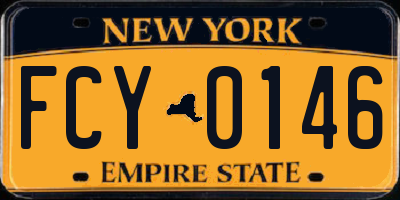 NY license plate FCY0146