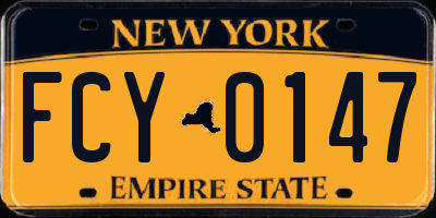 NY license plate FCY0147