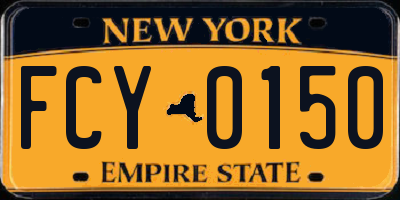 NY license plate FCY0150