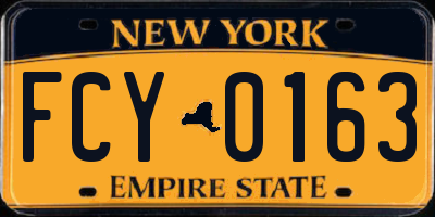 NY license plate FCY0163