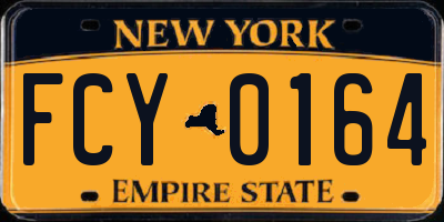 NY license plate FCY0164