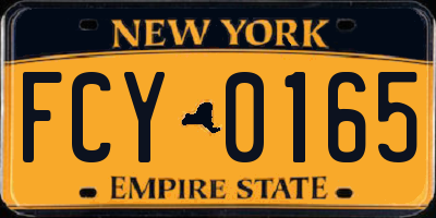 NY license plate FCY0165