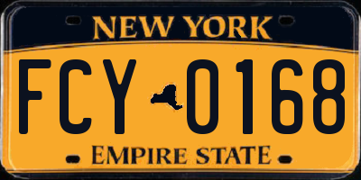 NY license plate FCY0168
