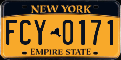 NY license plate FCY0171