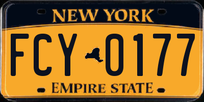NY license plate FCY0177