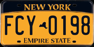 NY license plate FCY0198