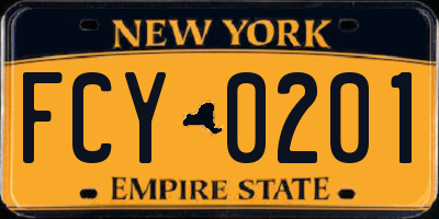NY license plate FCY0201