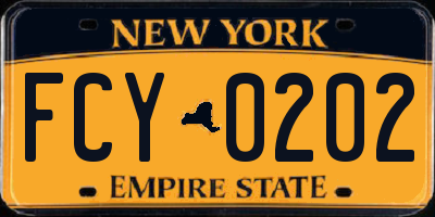 NY license plate FCY0202