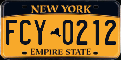 NY license plate FCY0212
