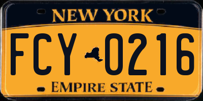 NY license plate FCY0216