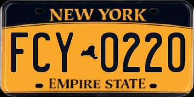 NY license plate FCY0220