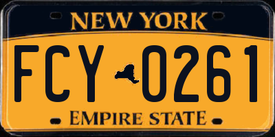 NY license plate FCY0261