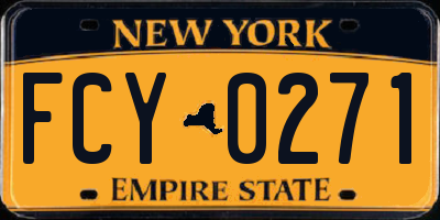 NY license plate FCY0271
