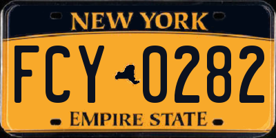 NY license plate FCY0282