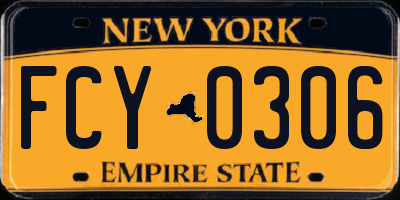 NY license plate FCY0306