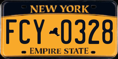NY license plate FCY0328