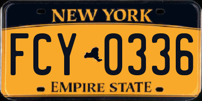 NY license plate FCY0336
