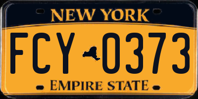 NY license plate FCY0373