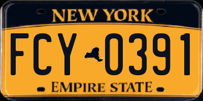 NY license plate FCY0391