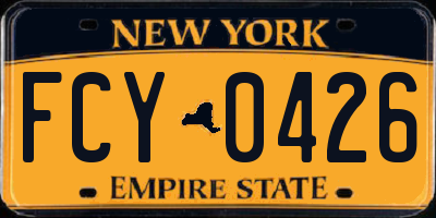 NY license plate FCY0426