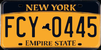 NY license plate FCY0445