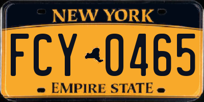 NY license plate FCY0465