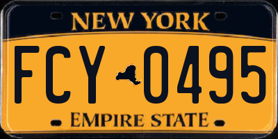 NY license plate FCY0495