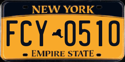 NY license plate FCY0510
