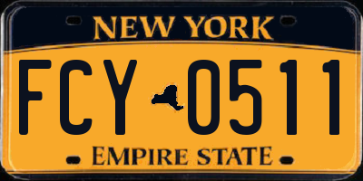 NY license plate FCY0511