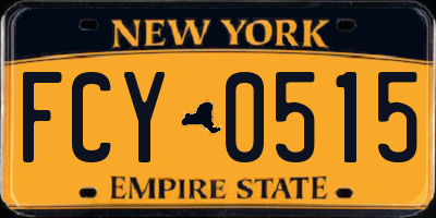 NY license plate FCY0515