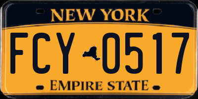 NY license plate FCY0517