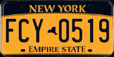 NY license plate FCY0519