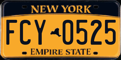 NY license plate FCY0525