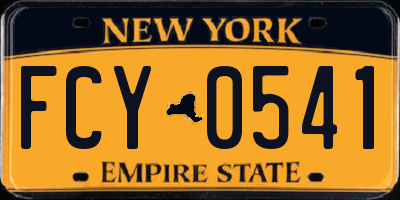 NY license plate FCY0541