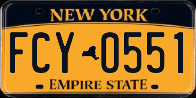 NY license plate FCY0551