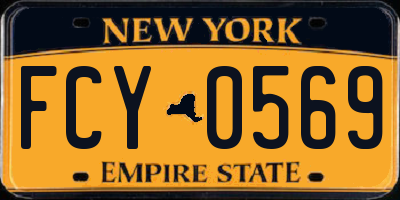 NY license plate FCY0569