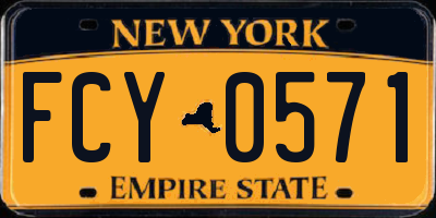 NY license plate FCY0571
