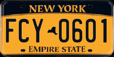 NY license plate FCY0601