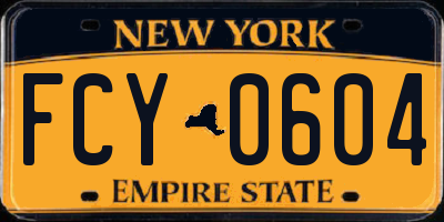 NY license plate FCY0604