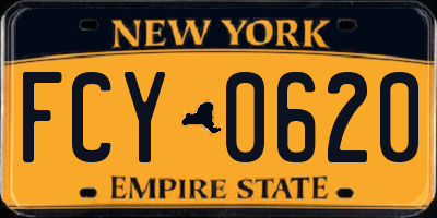NY license plate FCY0620