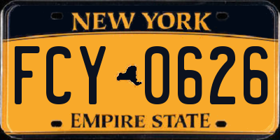 NY license plate FCY0626