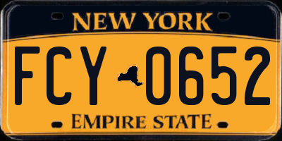 NY license plate FCY0652